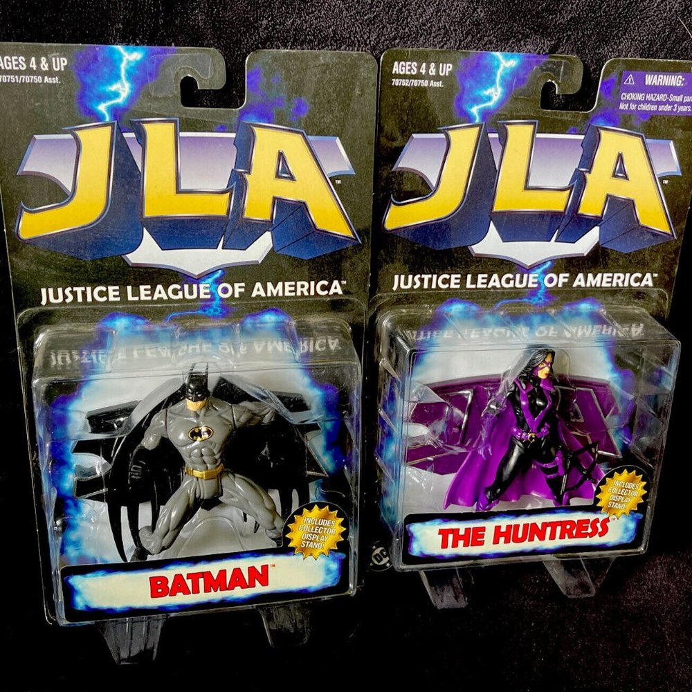 1998 JLA Justice League BATMAN & THE HUNTRESS 2-Figure Lot